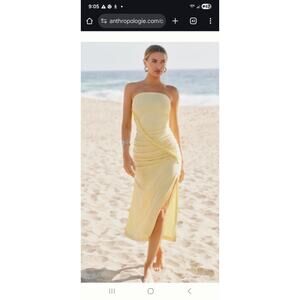 Anthropologie Celandine Yellow Tube Dress 1X NWT